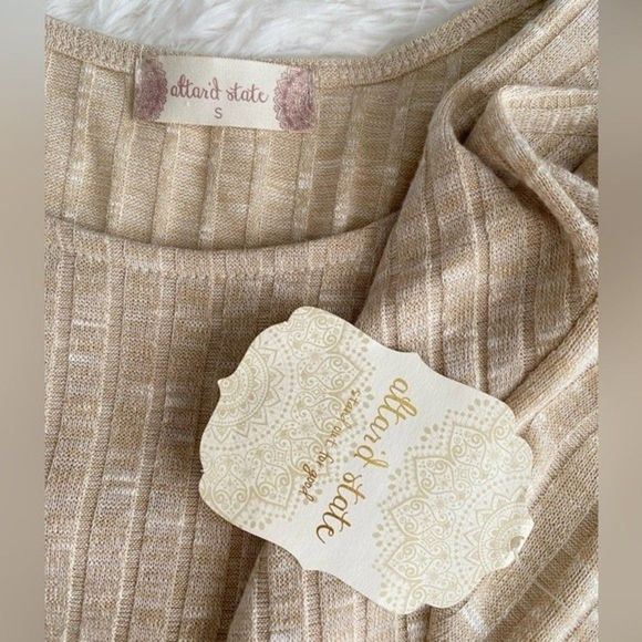 Altar'd State NWT ribbed knit dress stretch A-line heather tan women’s size S - Picture 10 of 12
